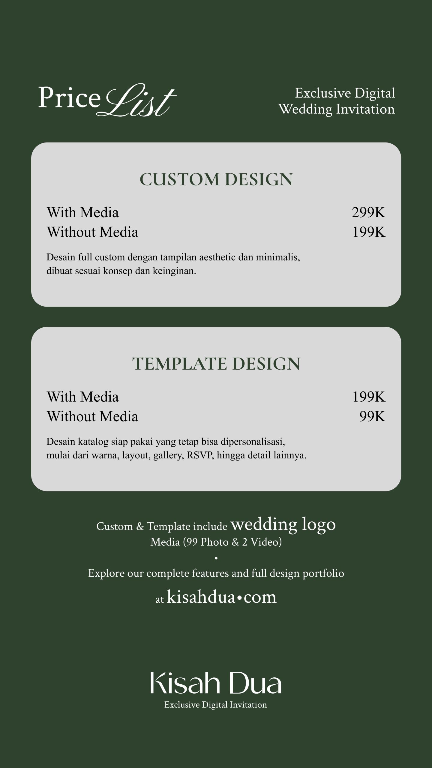 Price List Kisah Dua Digital
